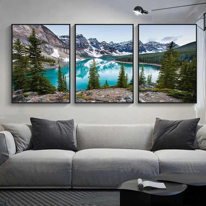 Abstract Canvas Set - 3 unids/set paisaje de bosque Natural