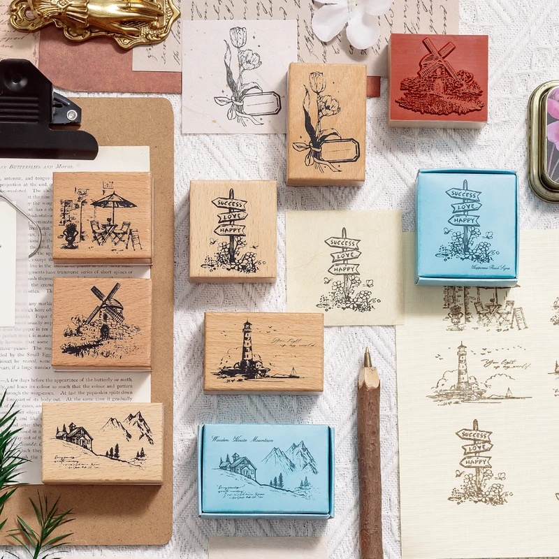 Sellos de goma de madera de es - Wall Sticker reseña y precio