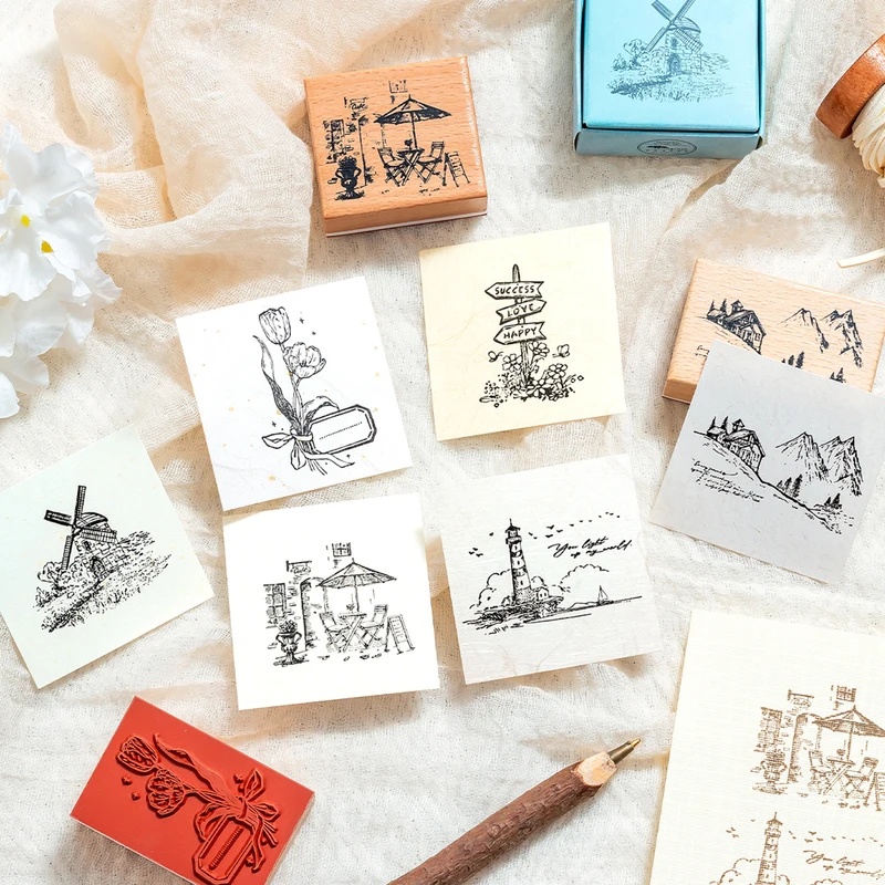 Sellos de goma de madera de es - Wall Sticker reseña y precio