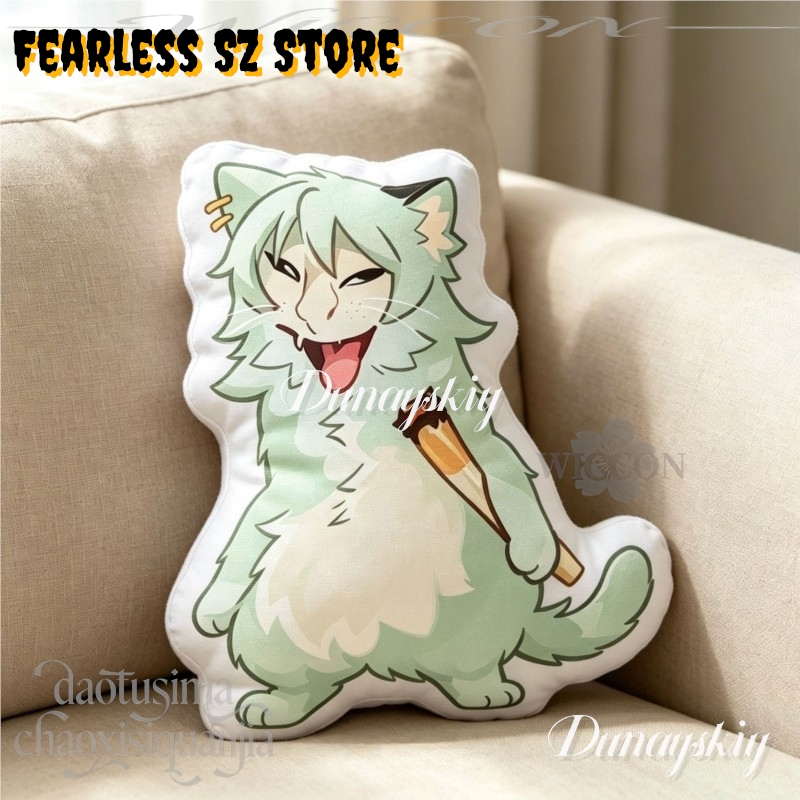 Muñeco de Peluche de Gato Fuma - Throw Pillow reseña y precio